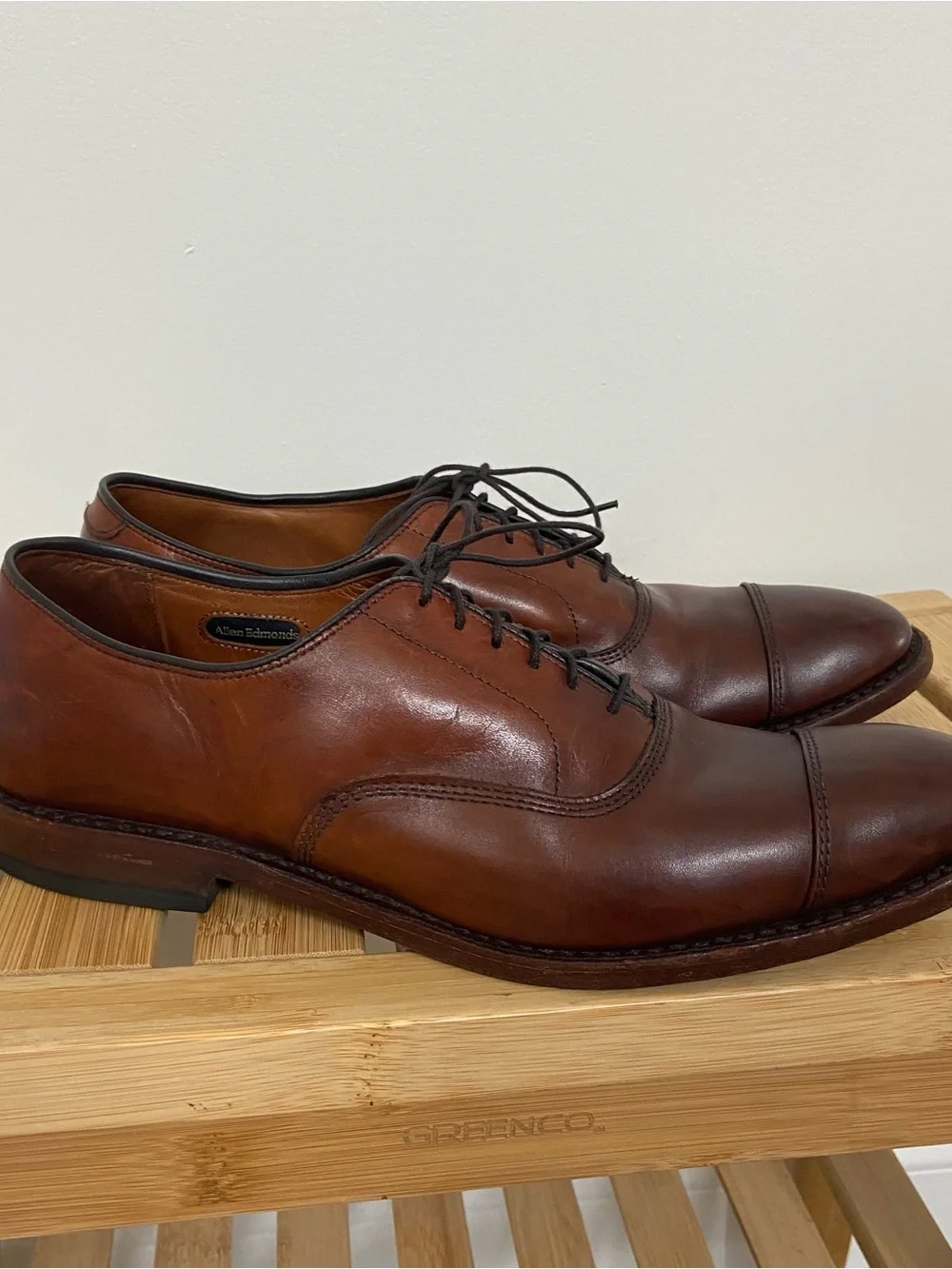 Allen Edmonds Brown Leather Cap-Toe Oxfords